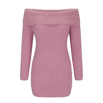 Amazon.com: Women's Sweater Dress One Shoulder Wrap Dresses